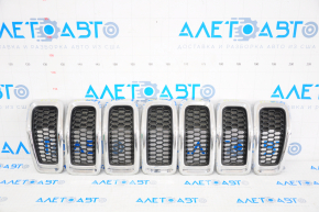 Radiator grill grill Jeep Cherokee KL 14-18 pre-rest, chrome, set of 7 pcs, broken fasteners on element 5 and 2