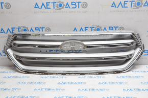 Radiator grill grill Ford Escape MK3 17-19 rest gray with chrome, without emblem, scratches