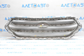 Radiator grill grill Ford Escape MK3 17-19 rest gray with chrome, without emblem, scratches