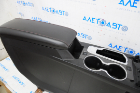 Console center armrest and cup holders Chevrolet Equinox 10-17 leather, black, scratches