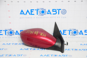 Side mirror right complete Hyundai Sonata 11-14 5 pins, red