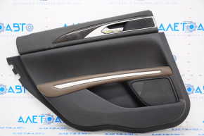 Door trim panel, rear left, Lincoln MKZ 13-16, black with brown armrest
