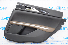 Door trim panel, rear right, Lincoln MKZ 13-16, black with brown armrest
