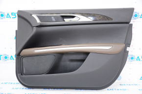 Lincoln MKZ 13-16 black front right door panel with brown armrest