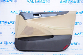 Door trim card front right Hyundai Sonata 11-14 leather beige, scratch