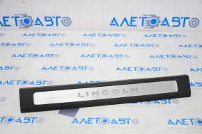 Door sill trim front left Lincoln MKZ 13-14 chrome with backlight, black, worn