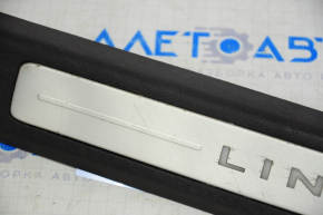 Door sill trim front left Lincoln MKZ 13-14 chrome with backlight, black, worn