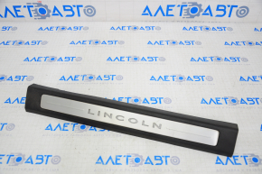 Door sill trim front right Lincoln MKZ 13-14 chrome with backlight, black, worn