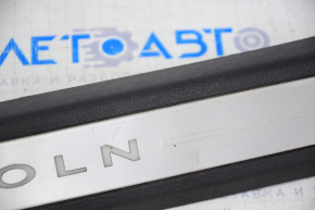 Door sill trim front right Lincoln MKZ 13-14 chrome with backlight, black, worn
