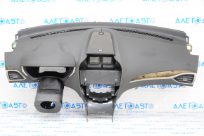 Torpedo front panel with AIRBAG Lincoln MKZ 13-20 black, wood insert