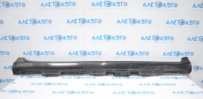 Right threshold Toyota Camry v50 12-14 usa LE XLE with chrome black dented, tear in the lower part, broken fasteners, scratches