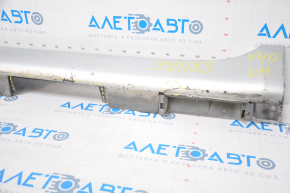 Left threshold Toyota Camry v40 07-11 silver broken fasteners, dented, lower fastener torn off