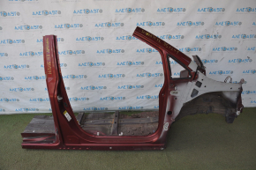 Front right quarter Toyota Sienna 11-20 red with central pillar, sawn off sidewall, dented