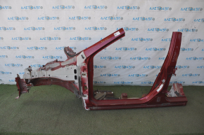 Front left quarter Nissan Rogue 14-20 red with central pillar, dented