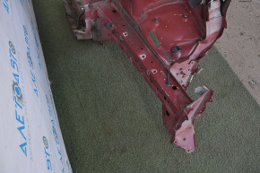 Front left quarter Nissan Rogue 14-20 red with central pillar, dented