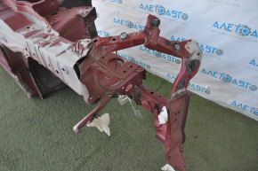 Front right quarter Nissan Rogue 14-20 red with central pillar, dented