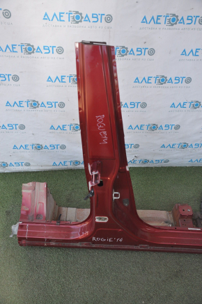 Front right quarter Nissan Rogue 14-20 red with central pillar, dented
