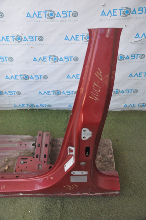 Front left quarter Chevrolet Volt 11-15 red with central pillar, dented