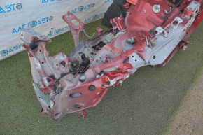 Front left quarter Chevrolet Volt 11-15 red with central pillar, dented