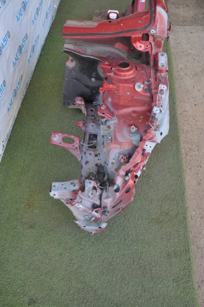 Front left quarter Chevrolet Volt 11-15 red with central pillar, dented