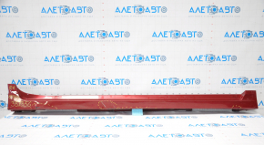 Right threshold Lexus CT200h 11-15 red dented, broken fasteners, scratches