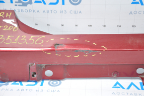 Right threshold Lexus CT200h 11-15 red dented, broken fasteners, scratches