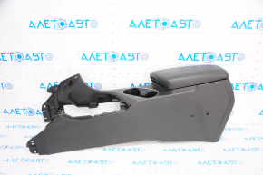 Central console armrest and cup holders Kia Optima 14-15 rest, leather black, scratches
