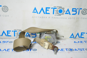 Passenger seat belt with tensioner Nissan Pathfinder 15-20 beige, water damage