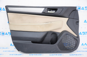 Door trim card front left Subaru Legacy 15-18 leather, beige, gray insert, for cleaning