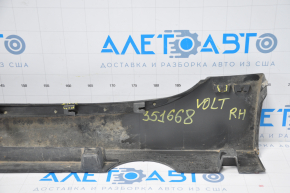 Right threshold Chevrolet Volt 11-15 with seal broken fasteners, scratches, dented lower fasteners
