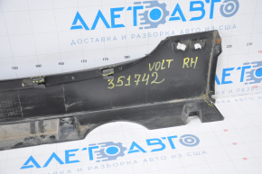 Right threshold Chevrolet Volt 11-15 with seal, broken fasteners, fracture, dented lower fastener, scratches