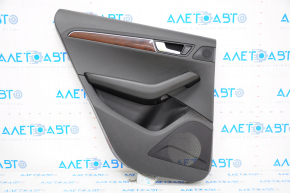 Black door trim panel, rear left, Audi Q5 8R 09-12, with a tweeter, black leather armrest