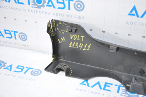 The left threshold of the Chevrolet Volt 11-15 with a seal is dented, the fasteners are broken, there are tears, and it is filed down.
