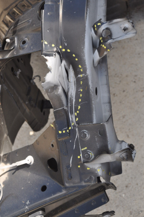 Front left quarter Chevrolet Volt 16 - black on the body, side member is warped, dented, bumps