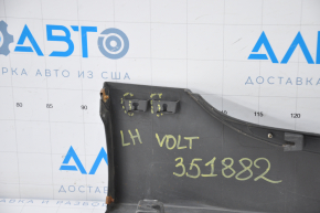 Left threshold Chevrolet Volt 11-15 with seal is dented, fasteners are broken, seal is torn, scratches