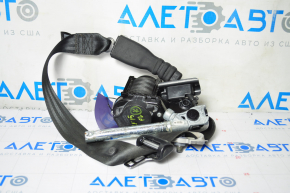 Driver's seat belt with tensioner Hyundai Sonata 15-17 black water damage