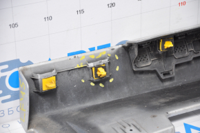 Right threshold Hyundai Sonata 15-17 SE silver broken fasteners, dented, fracture from below