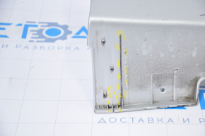 Right threshold Hyundai Sonata 15-17 SE silver broken fasteners, dented, fracture from below