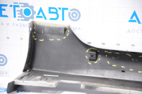Left threshold Hyundai Sonata 15-17 SE silver broken fasteners, missing 2 central fasteners