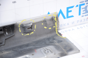 Left threshold Hyundai Sonata 15-17 SE silver part torn off in front, broken fasteners, scratches