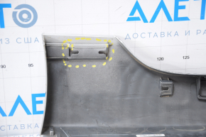 Left threshold Hyundai Sonata 15-17 SE silver part torn off in front, broken fasteners, scratches