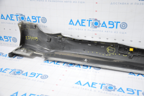 Left threshold Hyundai Sonata 15-17 SE silver dented at the back, broken fasteners