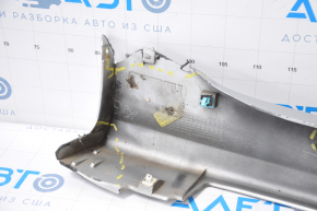 Left threshold Hyundai Sonata 11-13 silver torn off upper part at the back, fractures, broken fasteners, dented