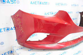 Front bumper bare Mazda 6 13-17 without washers and parking sensors, red, tears cracks, broken fasteners