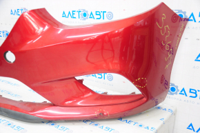 Front bumper bare Mazda 6 13-17 without washers and parking sensors, red, tears cracks, broken fasteners
