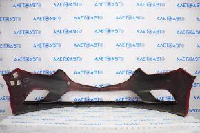 Front bumper bare Mazda 6 13-17 without washers and parking sensors, red, tears cracks, broken fasteners