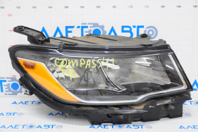 Headlight front right complete Jeep Compass 17-21 halogen, with mount