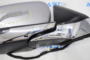 Right side mirror complete Jeep Compass 17-24 5+4 pins, BSM, heated, turn signal, silver, broken folding mechanism, sawed off