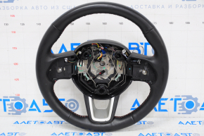 Naked steering wheel Jeep Compass 17-21 leather, black, red stitching, heated, with pads