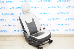 Passenger seat Jeep Compass 17-21 with airbag, mechanical, leather, gray with black inserts, for cleaning